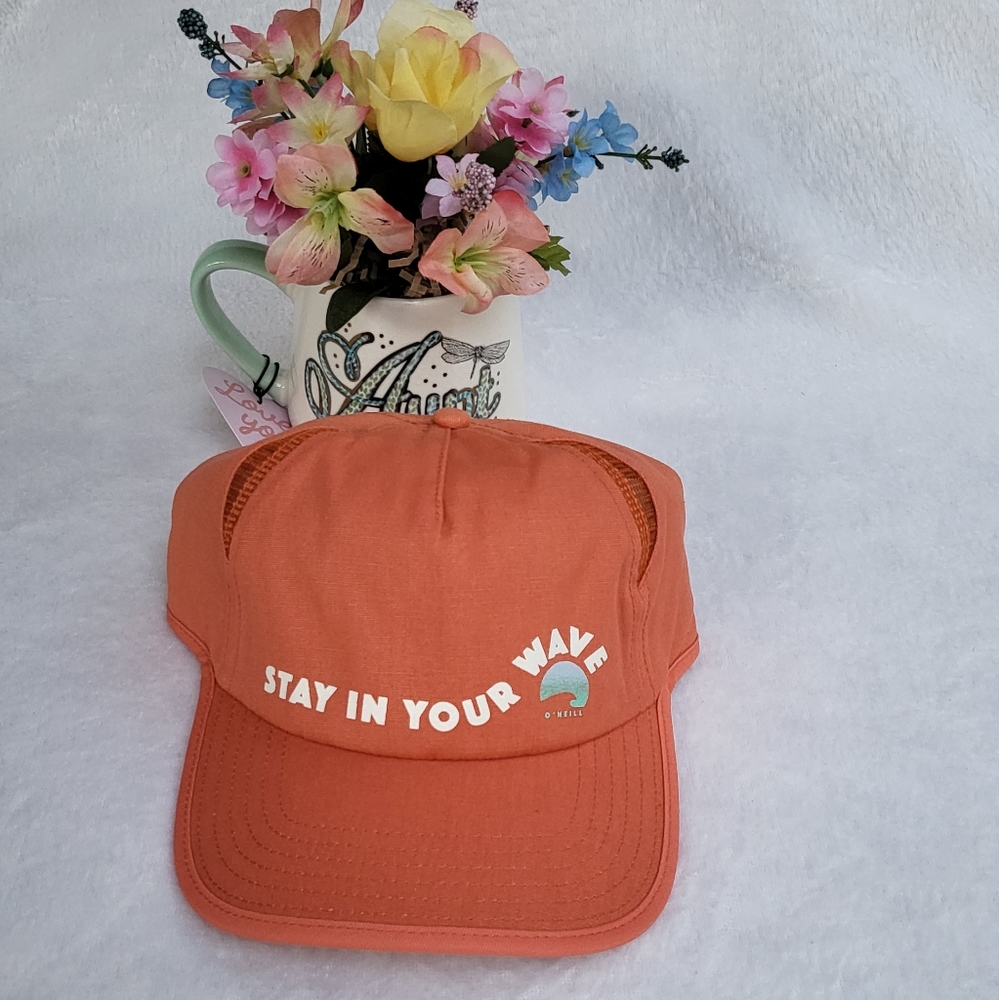 New O'Neill Stay in your Wave Women Snap Back Hat color Orange size ONE. - Picture 1 of 7